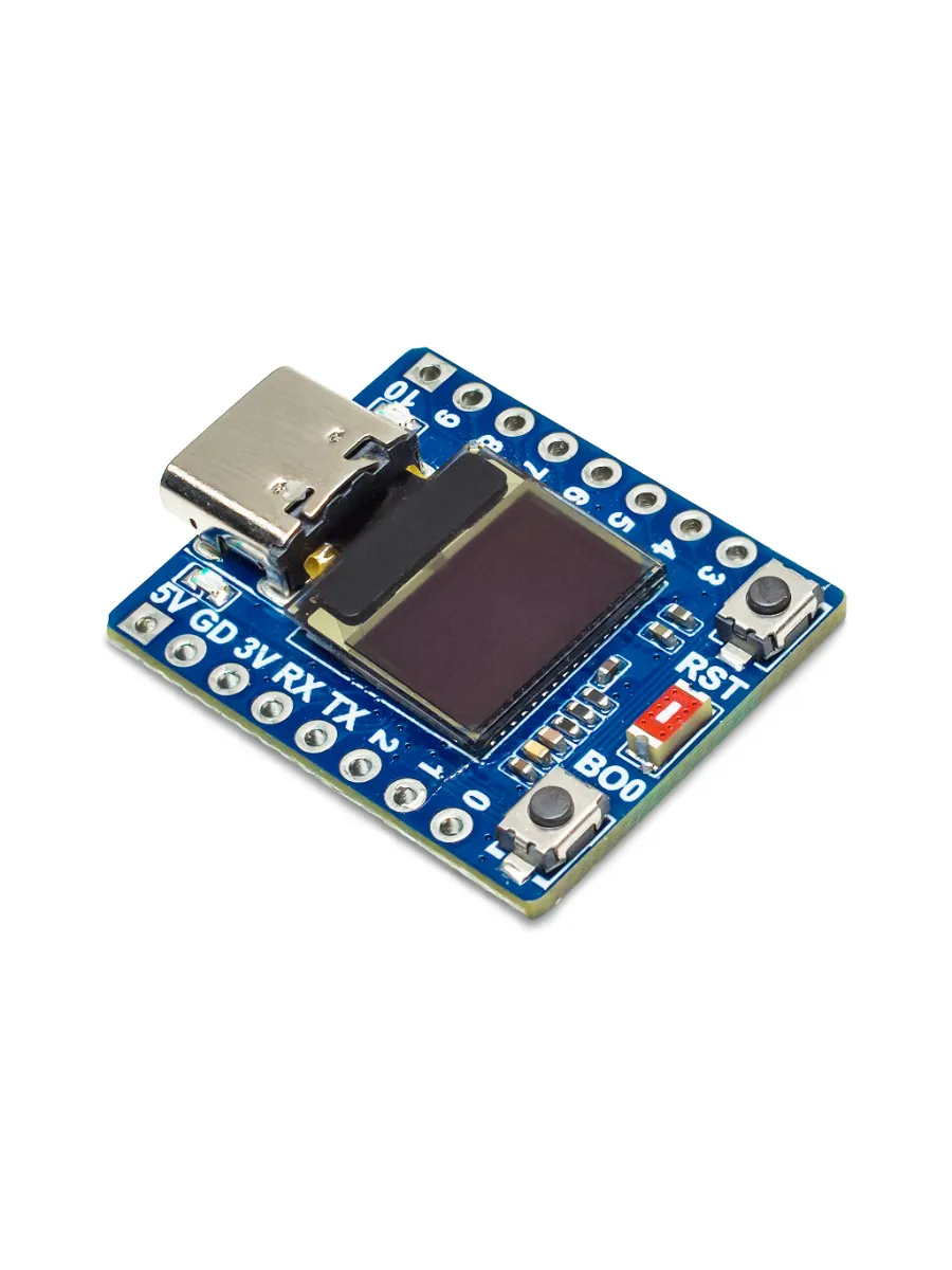 Реальная плата ESP32-C3 с OLED-дисплеем 0.42 дюйма